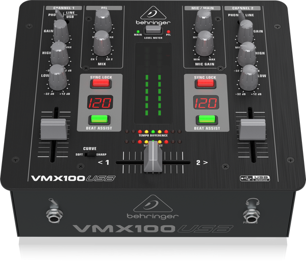 Behringer VMX100USB DJ Mixer with USB/Audio Interface