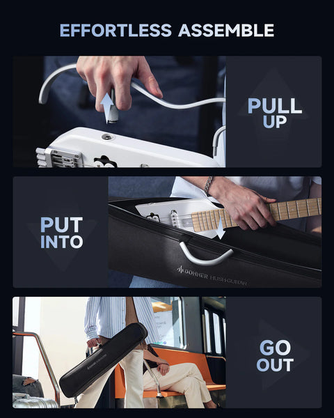 Donner HUSH™ X Electric Guitar (White Finish)