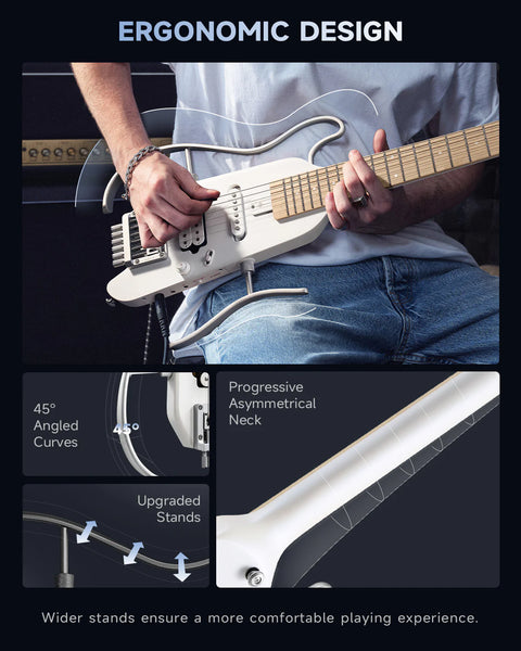 Donner HUSH™ X Electric Guitar (White Finish)
