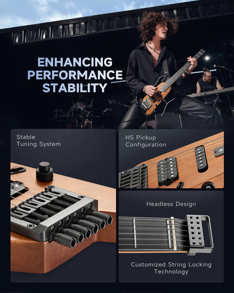 Donner HUSH™ X Electric Guitar (Natural Finish)