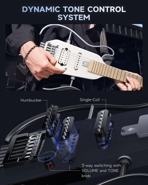 Donner HUSH™ X Electric Guitar (White Finish)