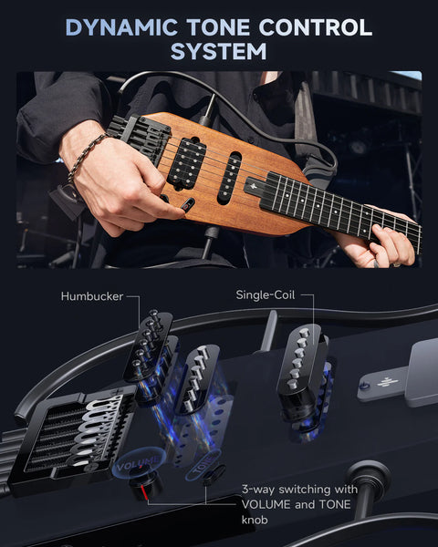 Donner HUSH™ X Electric Guitar (Natural Finish)