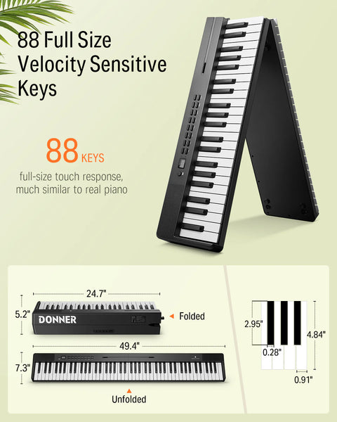 Donner DP-10 Foldable Semi-Weighted Digital Piano
