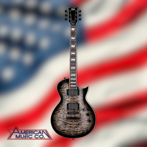 ESP LTD EC-400QM 6 String Electric Guitar in See Through Black Sun Burst (PRE ORDER)
