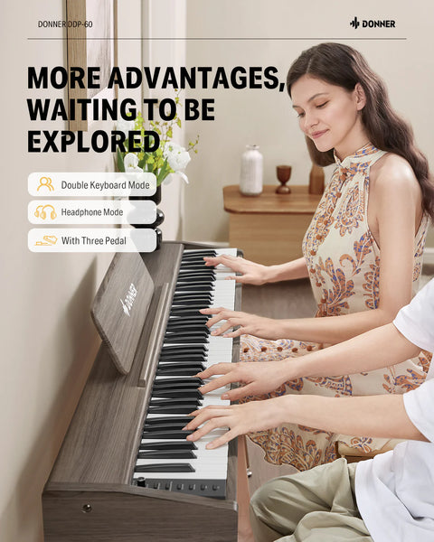Donner DDP-60 Semi-Weighted Digital Piano (Grey Finish)