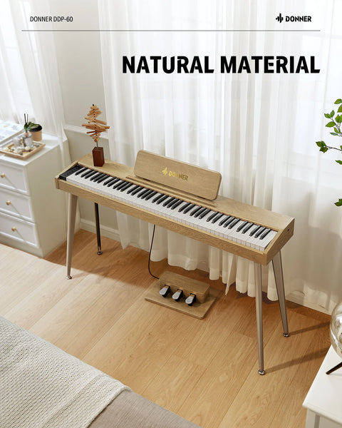 Donner DDP-60 Semi-Weighted Digital Piano (Natural Finish)
