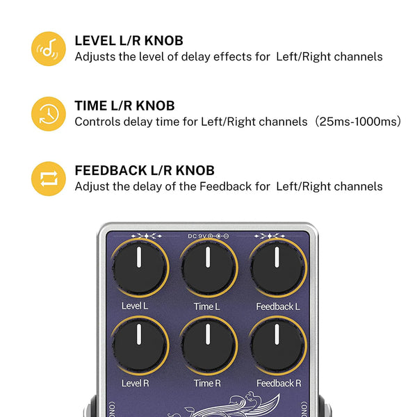 Donner White Tape Stereo Delay Pedal