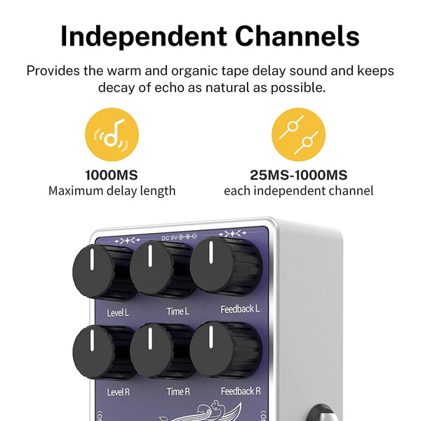 Donner White Tape Stereo Delay Pedal