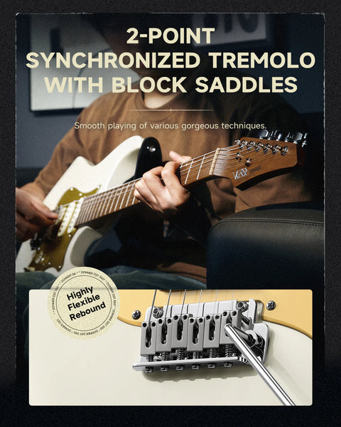 Donner DST-550 ST Electric Guitar (White Finish)