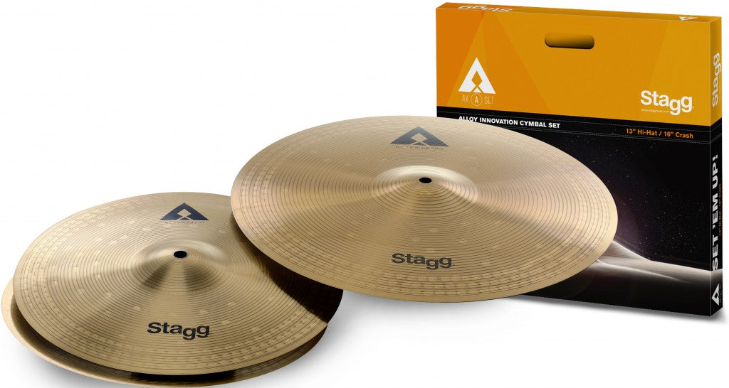 Stagg AXA Copper-steel alloy Innovation Cymbal Set w/13" Hi Hats & 16" Crash