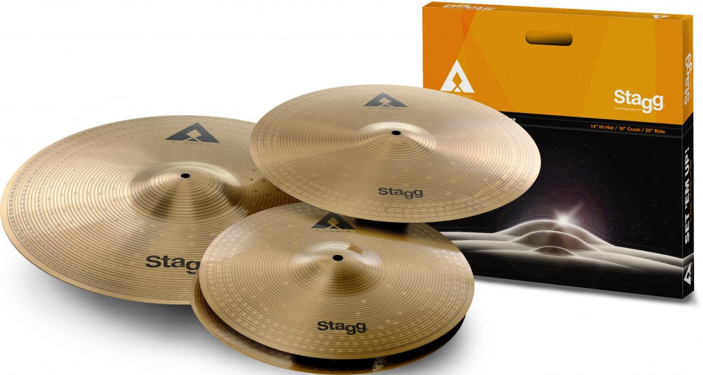 Stagg AXK Copper-steel alloy Innovation Cymbal Set w/14" Hi Hats, 16" Crash, & 20" Ride