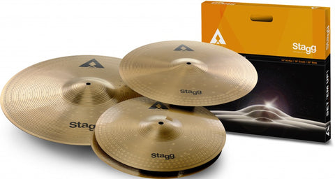Stagg AXK Copper-steel alloy Innovation Cymbal Set w/14" Hi Hats, 16" Crash, & 20" Ride