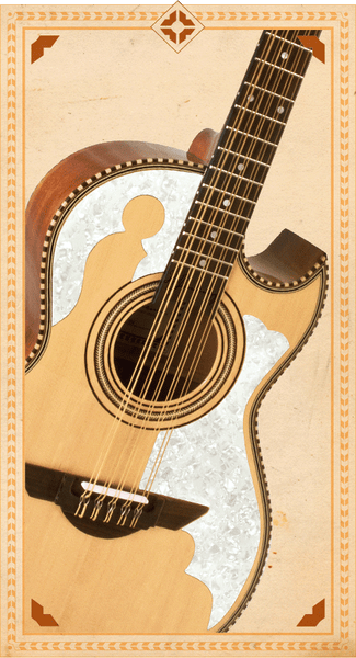 H. Jimenez LBQ4E El Patrón Standard Series 12-String Bajo Quinto w/Pick up & Soft Case