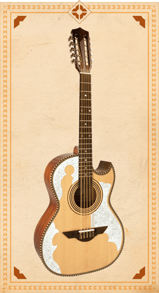 H. Jimenez LBQ4E El Patrón Standard Series 12-String Bajo Quinto w/Pick up & Soft Case