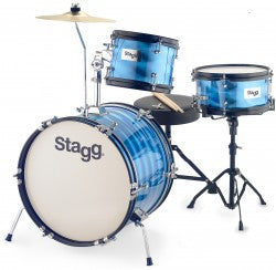 Stagg 3-Piece Complete Junior Drumset 8/10/16" (Blue) TIM JR 3/16B BL