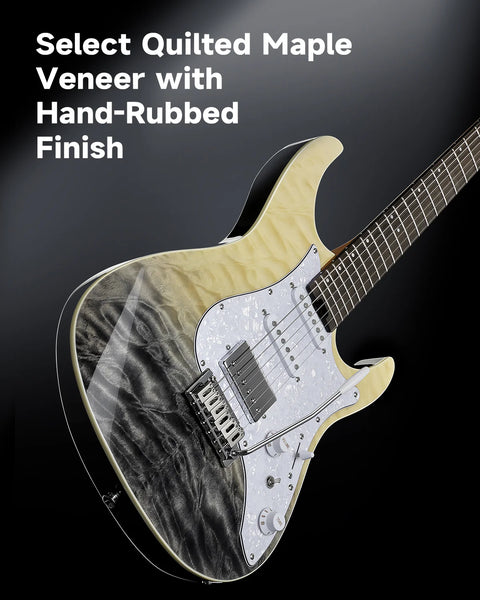 Donner DST-550 ST Electric Guitar (Black Mirage Gradation LR Finish)