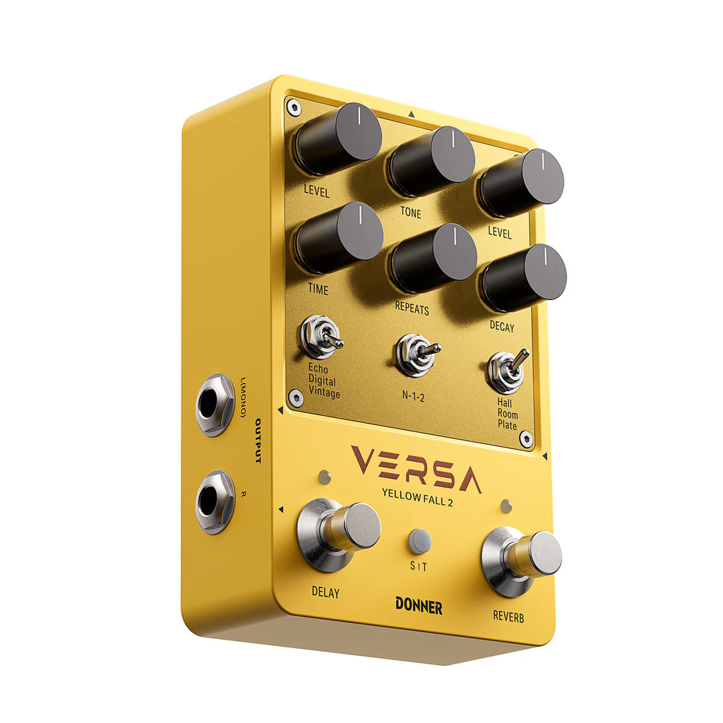 delay reverb pedal combo Donner Versa Yellow Fall II Reverb & Delay Combo Pedal – American Music Company