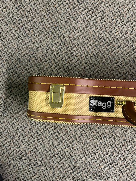 Stagg Ukulele Soprano Gold Tweed Deluxe Hardshell Case GCX-UKS GD