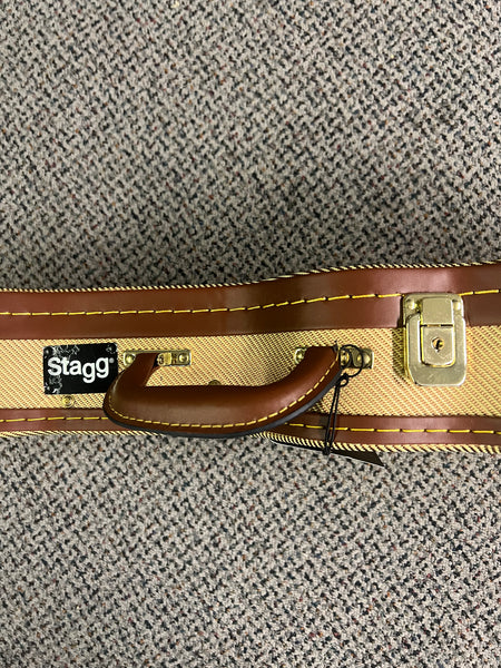 Stagg Ukulele Soprano Gold Tweed Deluxe Hardshell Case GCX-UKS GD
