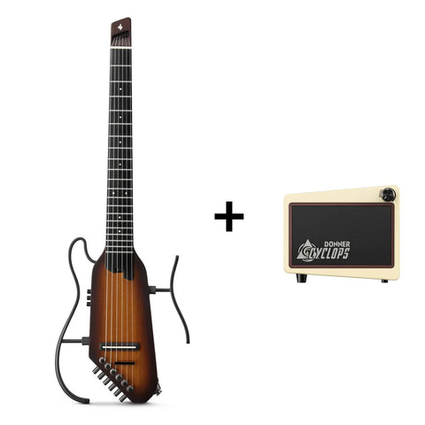 Donner HUSH™ C Nylon Acoustic-Electric Guitar w/Cyclops Amp (Sunburst Finish)